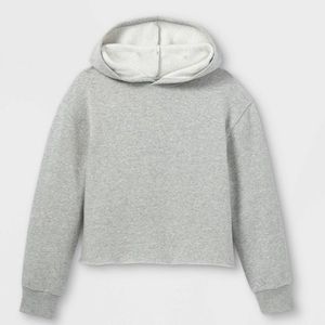 Kids fleece raw edge hoodie- Art Class heather gray. Like new